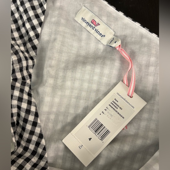 NEW Vineyard Vines Gingham Seersucker One-Shoulder A-Line Belted Dress 4 Plaid - Picture 12 of 13